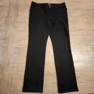 LRL Ralph Lauren Womens Size 10P Jeans Black Stretch Denim Straight